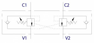 Тормозной клапан двухсторонний VBCD 3/4 DE/A фото 2